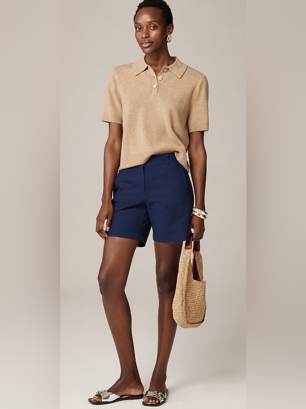 J.Crew 7" Stretch Chino Short in navy
